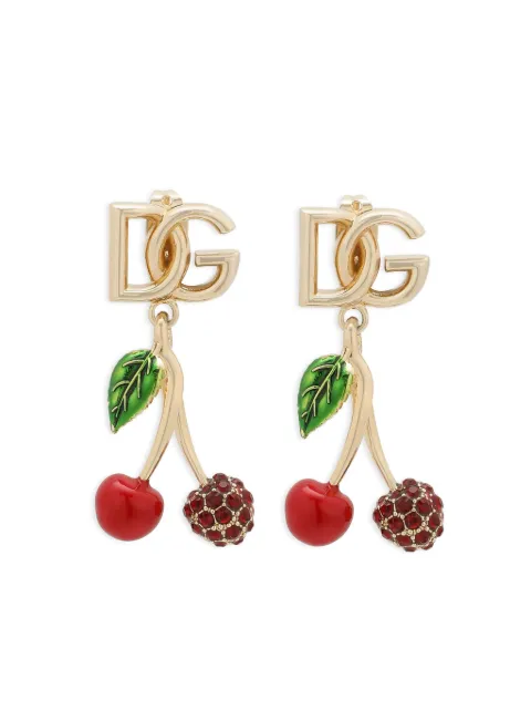 Dolce & Gabbana logo-lettering drop earrings Gold WEP6C1W1111