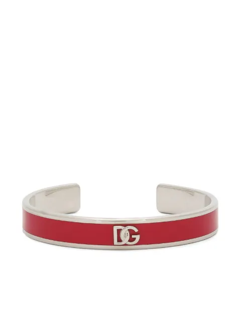 Dolce & Gabbana logo-plaque cuff bracelet Silver WBP6L5W1111