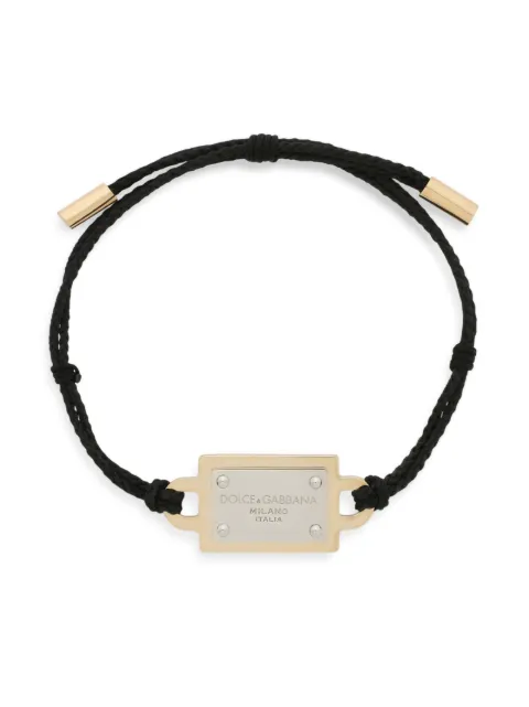 Dolce & Gabbana logo-plaque cord bracelet Gold WBP5T1W1111