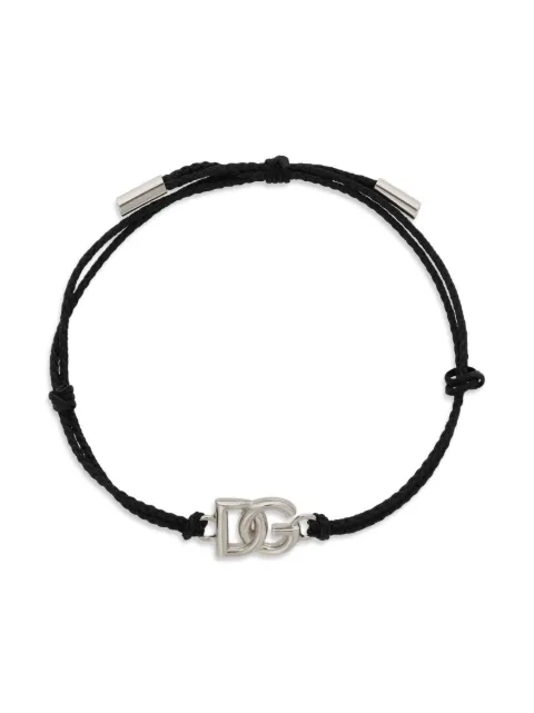Dolce & Gabbana DG logo charm cord bracelet Silver WBP5L1W1111