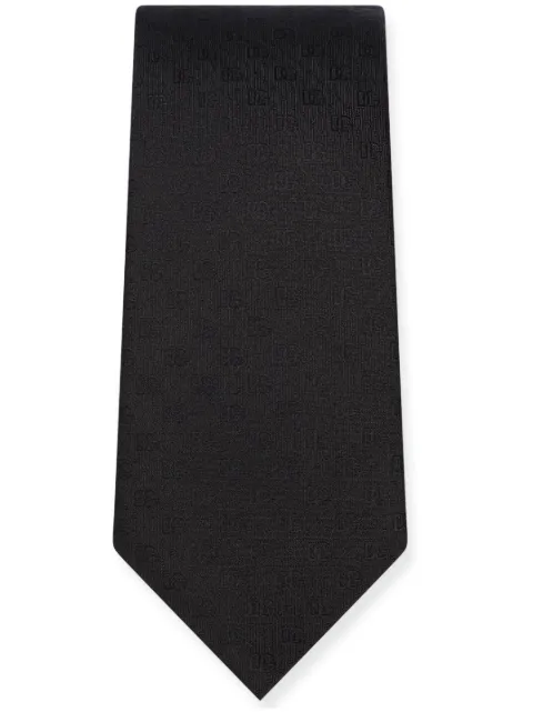 Dolce & Gabbana logo-jacquard silk tie Black GT147EG0JQZ