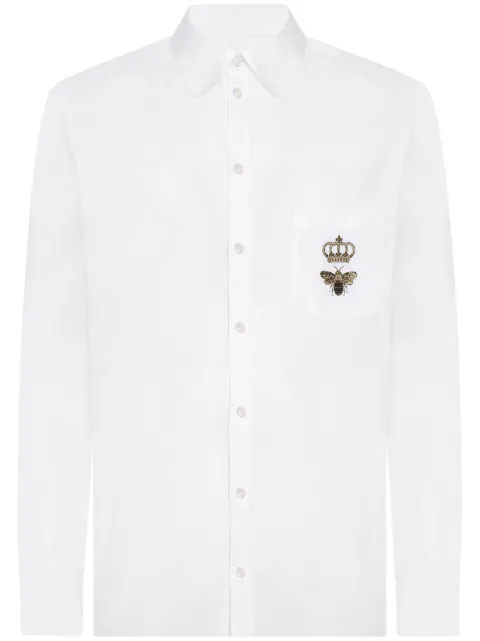 Dolce & Gabbana motif-embroidered cotton shirt White G5JG4ZFU5EW
