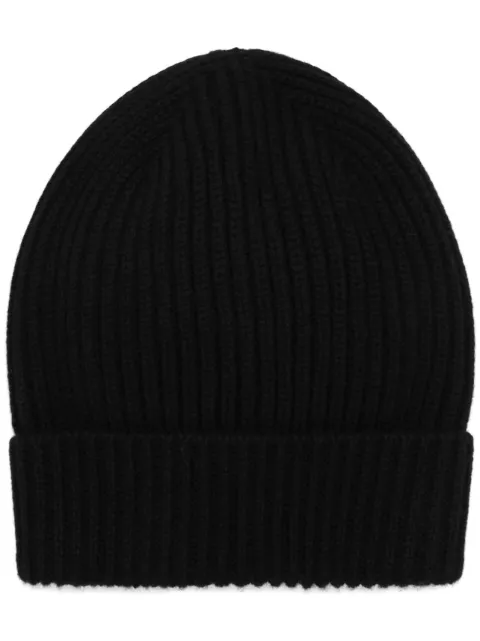 Dolce & Gabbana ribbed-knit turn-up beanie hat Black FXL68TJFMU9
