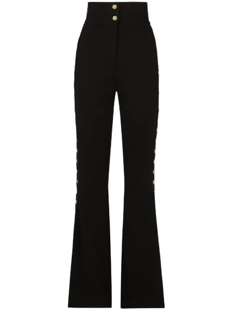 Dolce & Gabbana button-detail bootcut high-waisted trousers Black FTCYCTFUGI7
