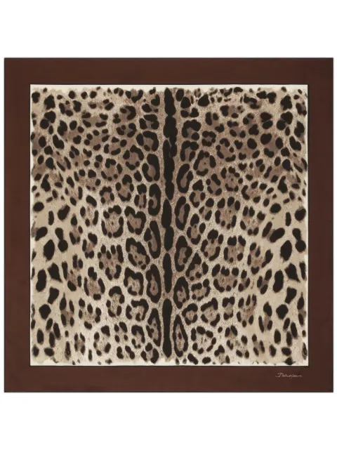 Dolce & Gabbana leopard-print silk scarf Brown FN090RGDBYX