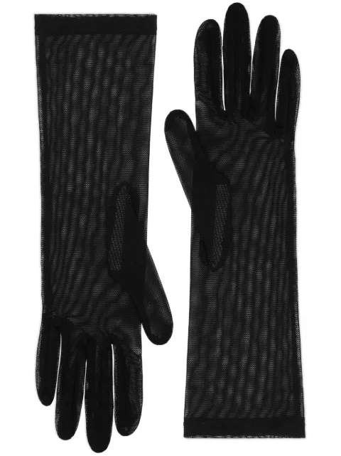 Dolce & Gabbana tulle semi-sheer gloves Black FG115AFLRC2