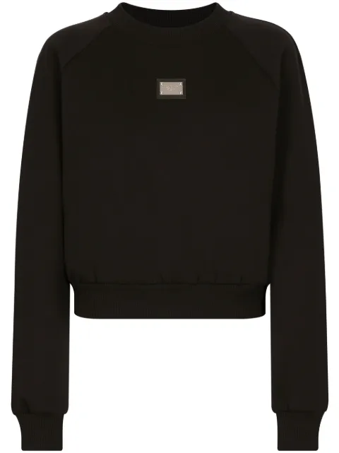 Dolce & Gabbana logo-plaque sweatshirt Black F9R25THU7H9