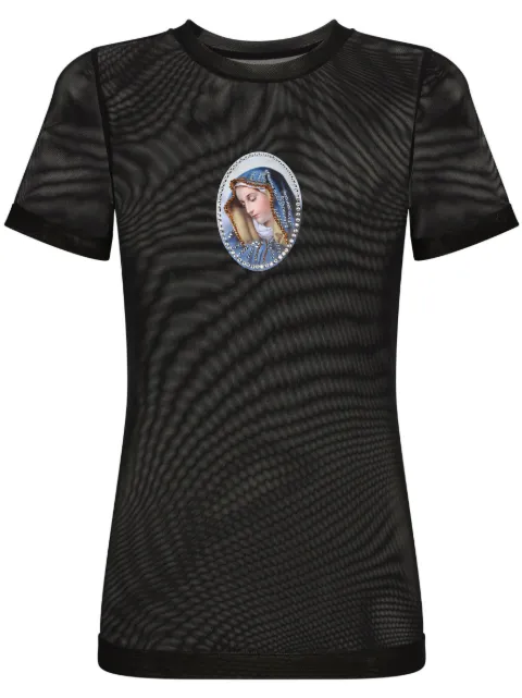 Dolce & Gabbana 1998 Madonna mesh T-shirt Black F8U26ZGDBUA