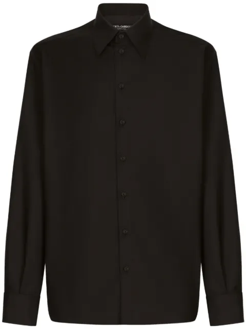 Dolce & Gabbana long-sleeve pointed-collar shirt Black G5LE2TGG917