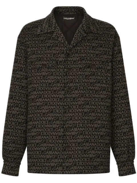 Dolce & Gabbana logo-printed shirt jacket Black G5LF9THJMPB