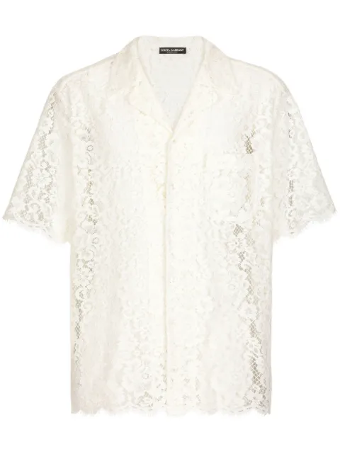 Dolce & Gabbana sheer-coverage lace shirt White G5LB4THLMEA