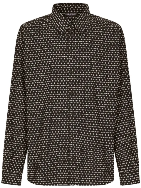 Dolce & Gabbana DG logo-print cotton shirt Black G5IT7THS5QC