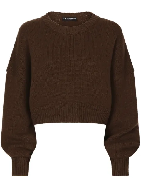 Dolce & Gabbana round-neck drop-shoulder jumper Brown FXL67TJFMQ3