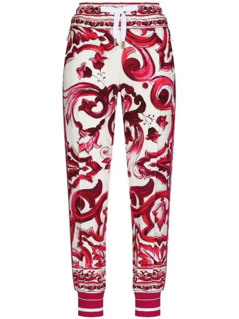 Dolce & Gabbana Maiolica-print track pants White FTCX2TFPIAI