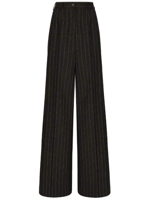 Dolce & Gabbana pinstripe-print wide-leg trousers Black FTCP1TFRBC2