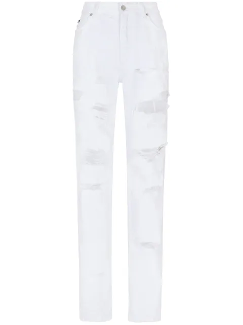 Dolce & Gabbana distressed boyfriend jeans White FTCGNDG8JQ3