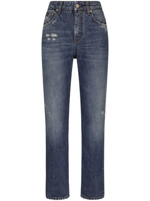 Dolce & Gabbana logo-plaque boyfriend jeans Blue FTAIADG8JZ6