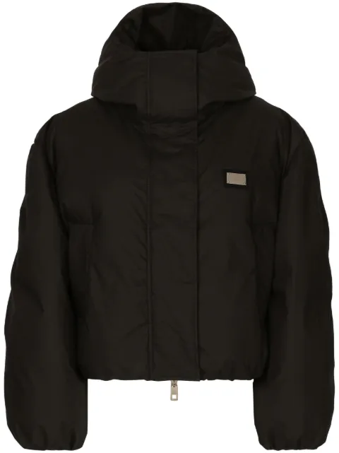 Dolce & Gabbana logo-plaque padded jacket Black F9R12TGDBVL