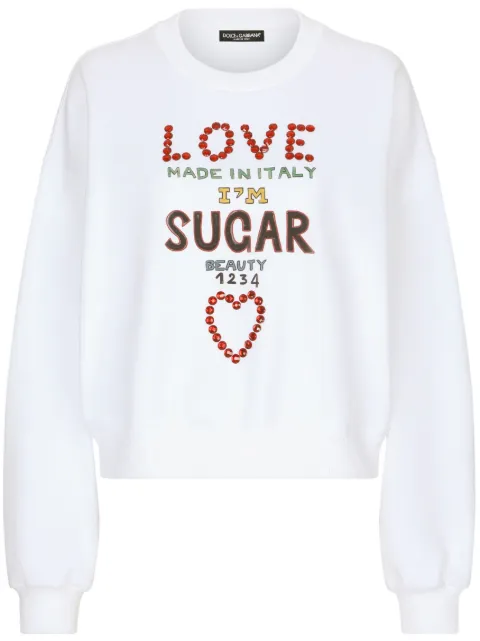 Dolce & Gabbana crystal-embellished sweatshirt White F9Q92ZGDBT3