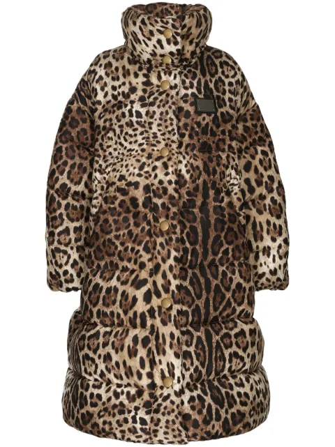 Dolce & Gabbana leopard-print oversize padded coat Brown F9Q89THSMW8