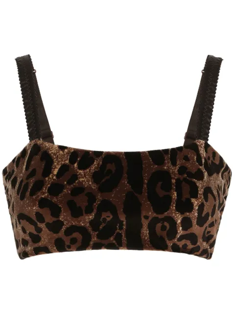 Dolce & Gabbana leopard-print sleeveless crop top Brown F759UTFJ7D5