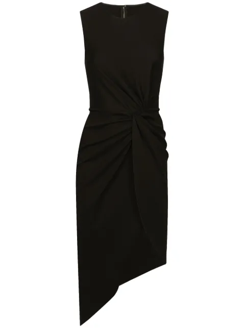 Dolce & Gabbana draped sleeveless midi dress Black F6R1ITFUGRC