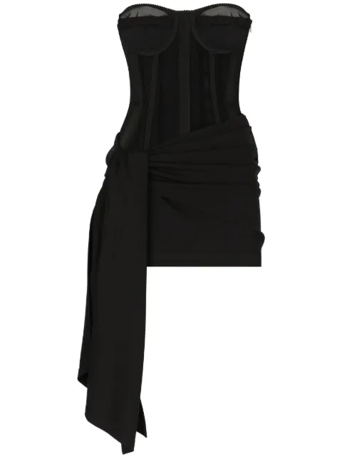 Dolce & Gabbana draped bustier mini dress Black F6AUHTFUGN7