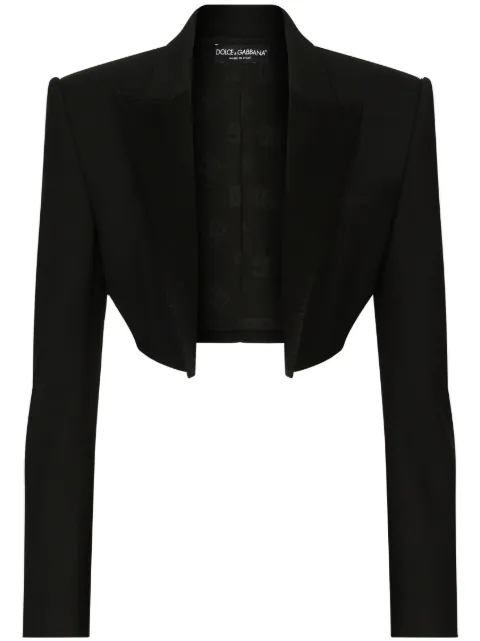 Dolce & Gabbana cropped open-front blazer Black F29VHTFUBE7