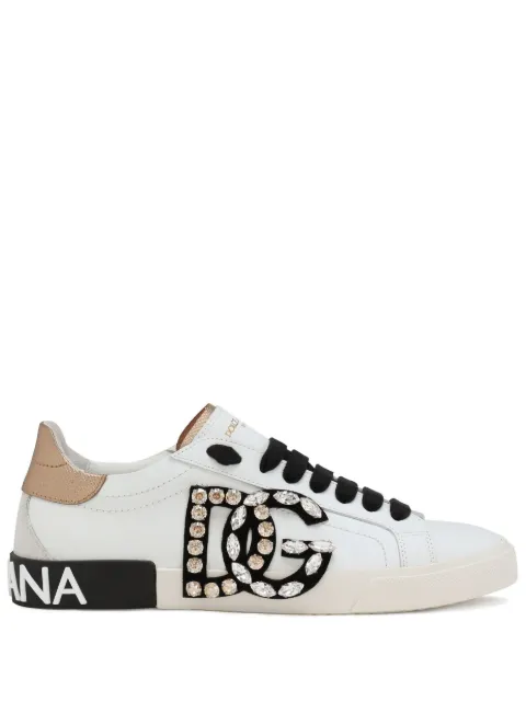Dolce & Gabbana Portofino rhinestone-embellished sneakers White CK2203AO90289662