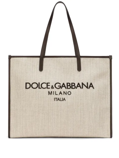 Dolce & Gabbana Milano logo-embroidered tote bag Neutrals BM2274AN233