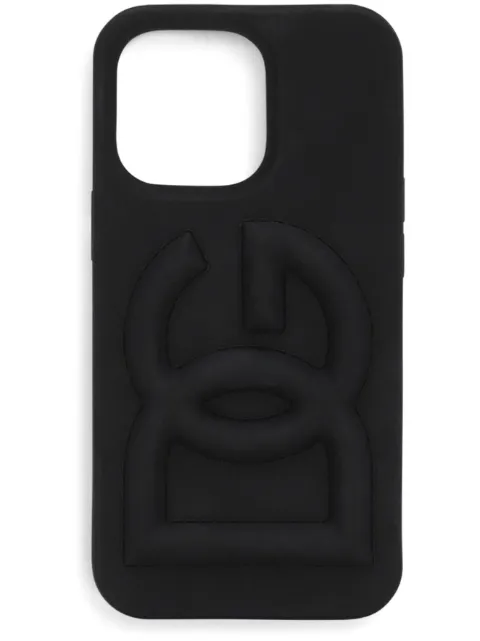 Dolce & Gabbana logo-embossed iPhone 14 Pro case Black BI3265AG816