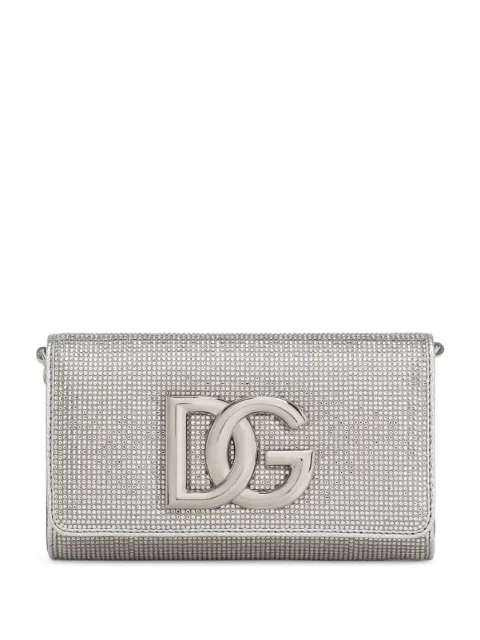 Dolce & Gabbana logo-plaque crystal-embellished crossbody bag Grey BB7170AN241