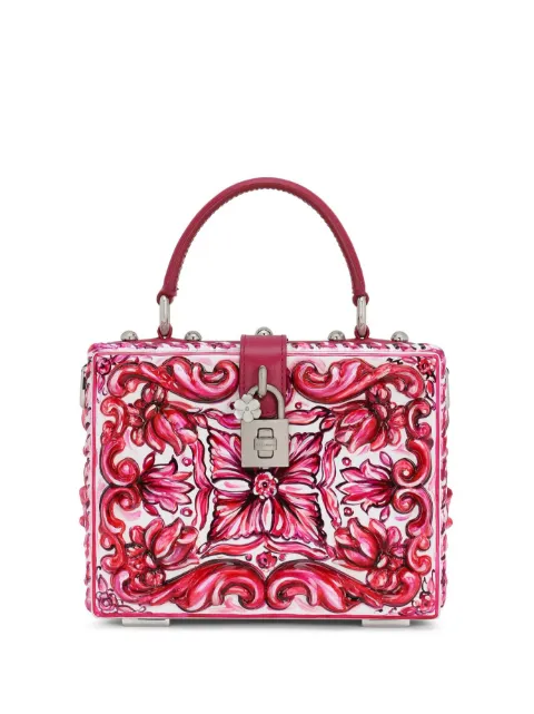 Dolce & Gabbana Dolce Box Majolica-print shoulder bag Pink BB5970AN563