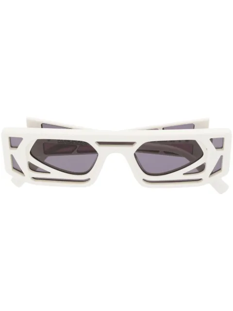 Kuboraum oversized square-frame sunglasses White T9