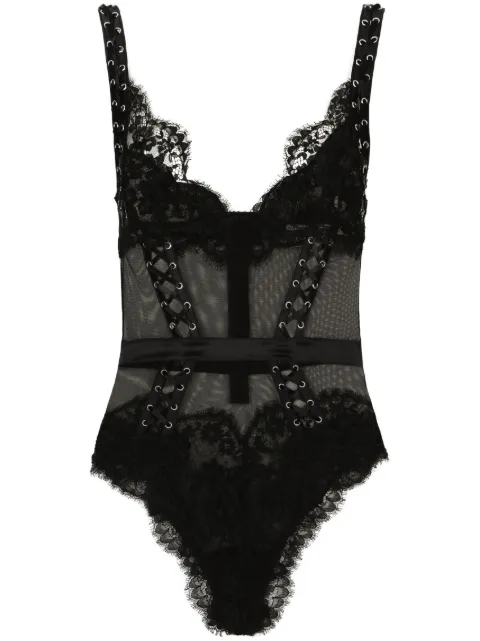 Dolce & Gabbana floral-lace bodysuit Black O9C15TONM80