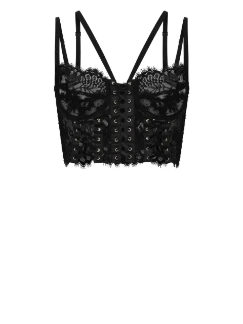 Dolce & Gabbana lace-detailing multi-strap corset Black O7D30TONM80
