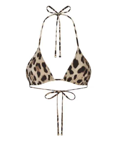 Dolce & Gabbana leopard-print triangle-cup bikini top Neutrals O1A00JONO11HY13M