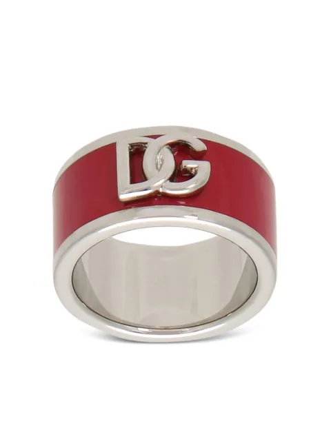Dolce & Gabbana logo-plaque enamel ring Red WRP6L2W1111