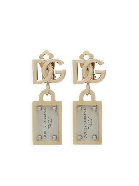 Dolce & Gabbana logo-lettering drop earrings Gold WEP6T1W1111