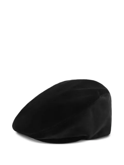 Dolce & Gabbana logo-plaque velvet flat cap Black GH587AGG981