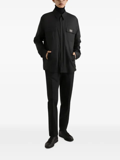 Dolce & Gabbana logo-plaque long-sleeve shirt Black G5KI7TGG731