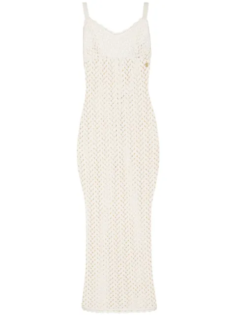 Dolce & Gabbana crochet-knit midi dress Neutrals FXL72TJFMO5