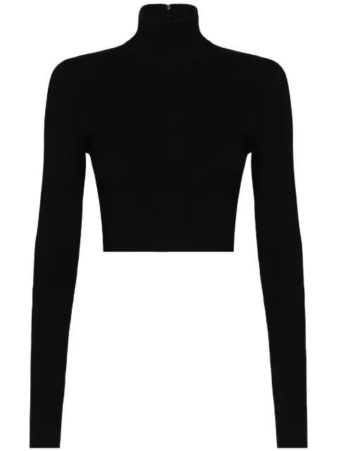 Dolce & Gabbana high-neck knitted crop top Black FXL12TJFME6