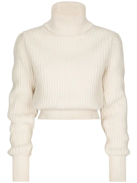 Dolce & Gabbana ribbed-knit roll-neck sweater White FXB57TJCVP0