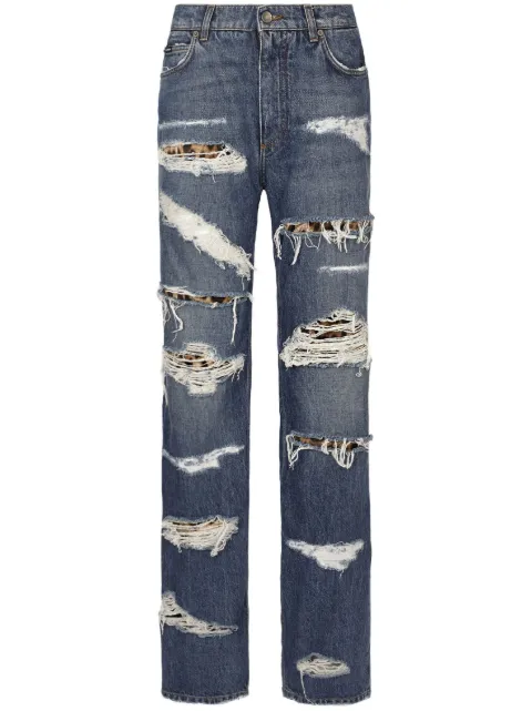Dolce & Gabbana distressed-effect straight-leg jeans Blue FTCGNDG8JU7