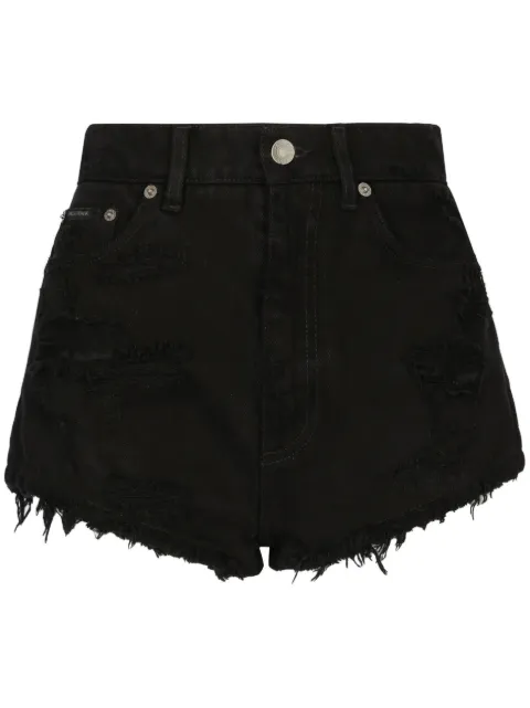 Dolce & Gabbana distressed-effect denim shorts Black FTCDEDG8HM0