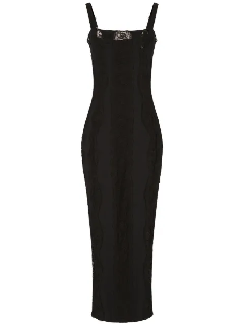 Dolce & Gabbana lace-embellished midi dress Black F6BDWTFUGKF