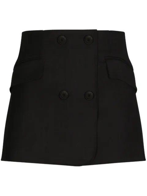 Dolce & Gabbana stretch twill mini wrap skirt Black F4CJ0TFUBE7