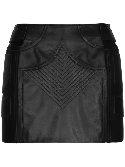Dolce & Gabbana mid-rise nappa mini skirt Black F4CDMLGDBVO