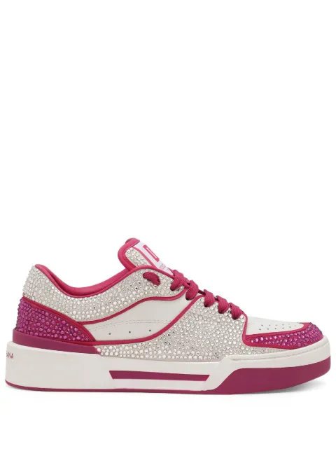 Dolce & Gabbana crystal-embellished leather sneakers White CK2036AM803